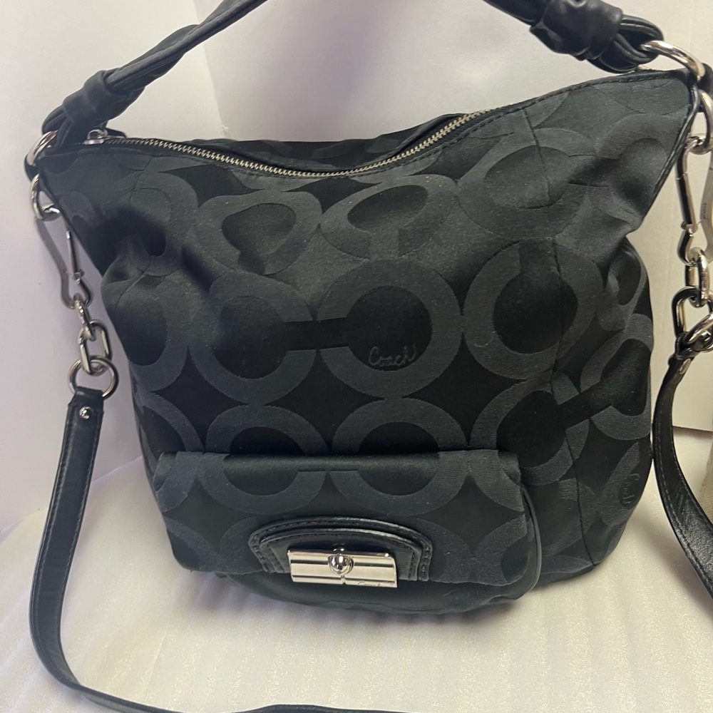 Coach Kristen Opt Art Sateen Hobo Bag Black Coach Crossbody Bag